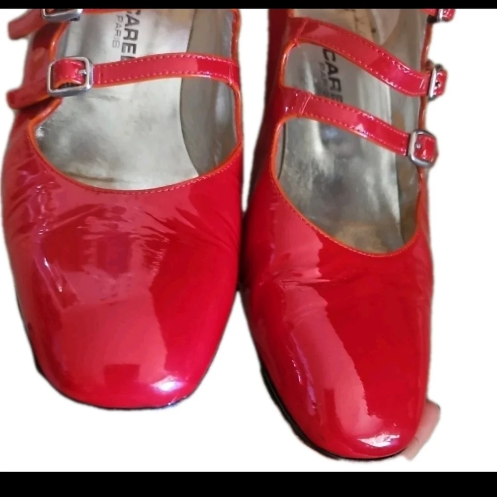 CAREL Womens Red Kina Patent Mary Jane Ballerina Pumps 38.5 - Picture 5 of 16